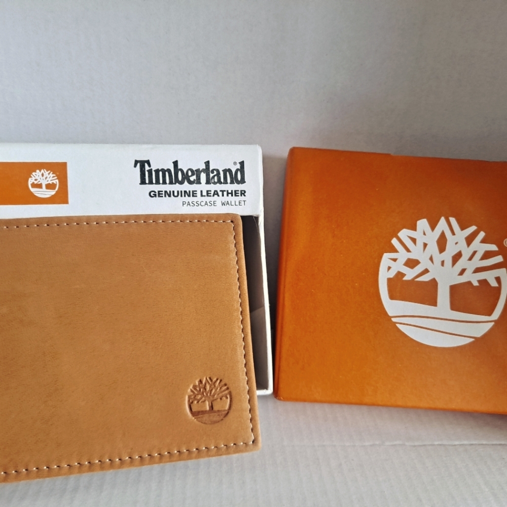 ✅️ Timberland genuine leather bigold wallet in smooth soft wheat